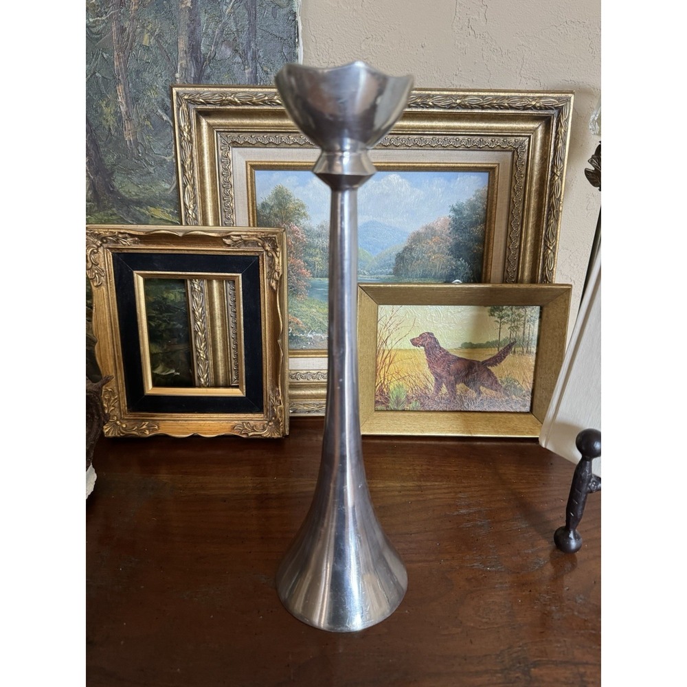 Lunares San Francisco Nima Oberoi Polished Aluminum Taper Candlestick Holder‎